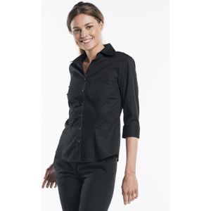 Chaud Devant Dames Zwart Stretch 3/4 Sleeve Blouse