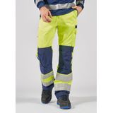 Fristads high vis Green broek klasse 2 2651 GPLU - Hi-Vis geel/zwart