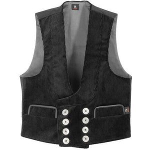 FHB Fritz Zunft-Gilet Trenkercord Driedraads Met Echt Leer