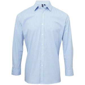 Premier Men´s Microcheck (Gingham) Long Sleeve Cotton Shirt