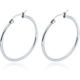 Cilla Jewels Hoop oorringen Dames Edelstaal Zilverkleurig-40mm