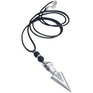 Heren ketting Waxkoord Viking Arrow Zilverkleurig