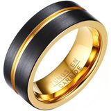 Heren ring Wolfraam Verguld Zwart Goud 8mm-18mm