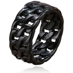 Mendes Heren Ring- Dual Cuban Black-21.5mm