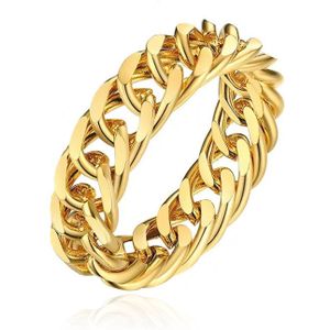 Cilla Jewels Damesring met Cuban Link Schakel - Goudkleurig -18mm