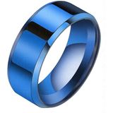 Heren ring Titanium Blauw 8mm-22mm