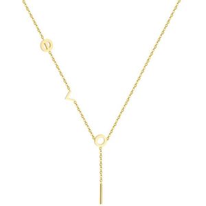 Cilla Jewels dames ketting Edelstaal Verguld Goudkleurig Bar T