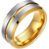 Heren ring Wolfraam Verguld Zilver Goud 8mm-18mm