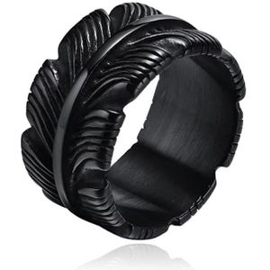 Mendes Jewelry Ring voor Mannen - Veer Zwart-18mm
