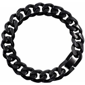 Heren armband Edelstaal Link chain Black 13mm