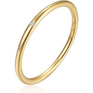 Elenza Thin .925 Zilveren Ring met Gouden Plating en Zirconia – 1mm-18mm
