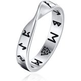 Mendes Nordic Heren Ring- Rune Script Silver-21mm