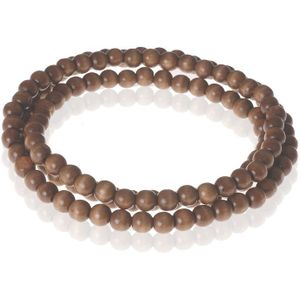 Bruine houten kralen ketting 90cm