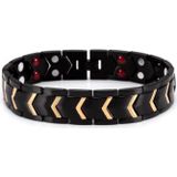 Magnetische energie armband Edelstaal Zwart Goudkleurig