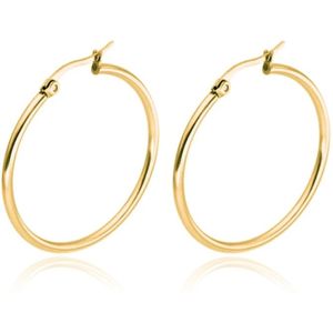 Cilla Jewels Hoop oorringen Dames Edelstaal Goudkleurig-30mm