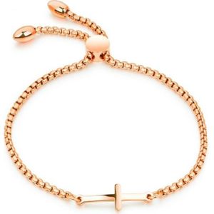 Cilla Jewels Dames Armband met Schuifsluiting en Kruis Rose