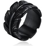 Mendes Jewelry Ring voor Mannen - Veer Zwart-20mm