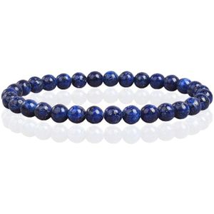 6mm Memphis Natuursteen Armband - Lapis Lazuli