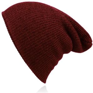 Beanie Muts in Katoenblend voor Mannen - Bordeaux