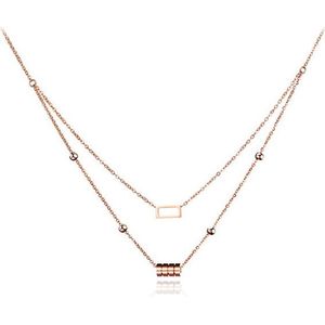Cilla Jewels dames choker Edelstaal Cylinder Square Rose