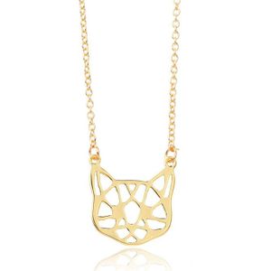 LGT Jewels Dames ketting Origami Cat Face Verguld