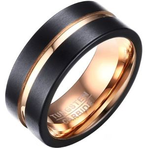 Heren ring Wolfraam Verguld Rosegoud 8mm-19mm