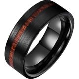 Tom Jaxon heren ring Wolfraam Mat Zwart Hout Groef-21mm