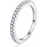 Dames Ring Verzilverd Zilverkleurig met Zirkonia-17mm