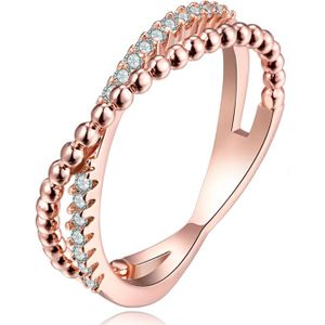 Dames Ring Rose Verguld met Zirkonia-19mm