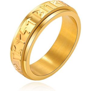 Mendes Viking Script Ring - Edelstaal Goud-21mm