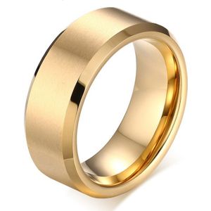 Wolfraam herenring 8mm Goud-18mm