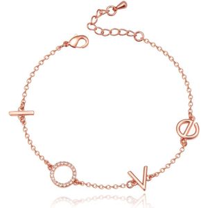 LOVE Damesarmband Rose met Zirkonia Verstelbaar