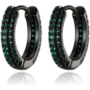 Tom Jaxon - Luxury Green - Heren Oorringen - Met Groene Zirkonia