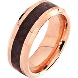 Wolfraam ring Carbon Fiber Rose Zwart 8mm-18mm