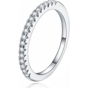 Dames Ring Verzilverd Zilverkleurig met Zirkonia-16mm