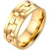 Mendes Jewelry heren ring Verguld Edelstaal Tandwiel-19mm