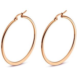 Hoop Oorringen Cilla Jewels Edelstaal Rose-60mm