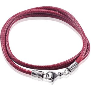 LGT Jewels waxkoord ketting Bordeauxrood - 2.5mm-55cm