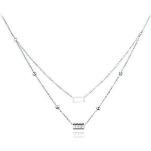 Cilla Jewels dames choker Edelstaal Cylinder Square Zilverkleurig