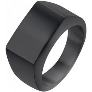 Zwarte zegelring Edelstaal van Mendes Jewelry-21.5mm