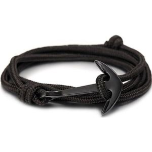 Anker armband zwart polyester koord