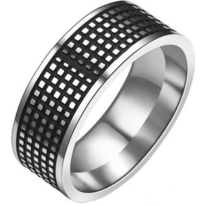 Stalen mannen ring Grid 8mm-18mm