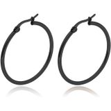 Cilla Jewels Hoop oorringen Dames Edelstaal Zwart-30mm