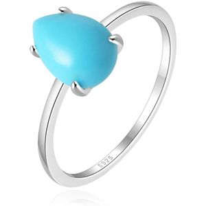 Elenza .925 Zilveren Ring met Turquoise Druppelvormige Steen-18mm