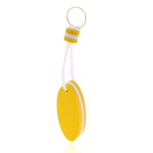 Gele Nautische Stijl Sleutelhanger - Blijft Drijven - Label Vorm