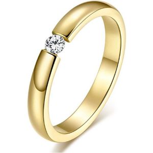Cilla Jewels edelstaal ring Crystal Gold-16mm
