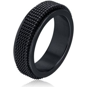 Mendes Jewelry Mesh Ring - Spinner Black-21.5mm