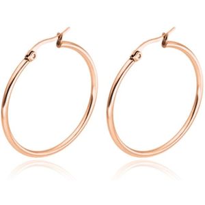 Cilla Jewels Hoop oorringen Dames Edelstaal Rose-30mm