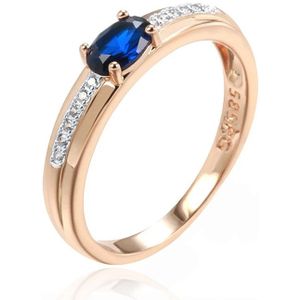 Cilla Jewels - Damesring - Blauw - Koper - 585 Roségouden Plating