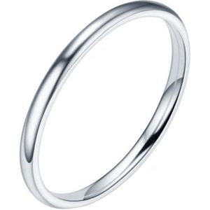 LGT Jewels smalle stalen ring Zilverkleurig 2mm-21.5mm